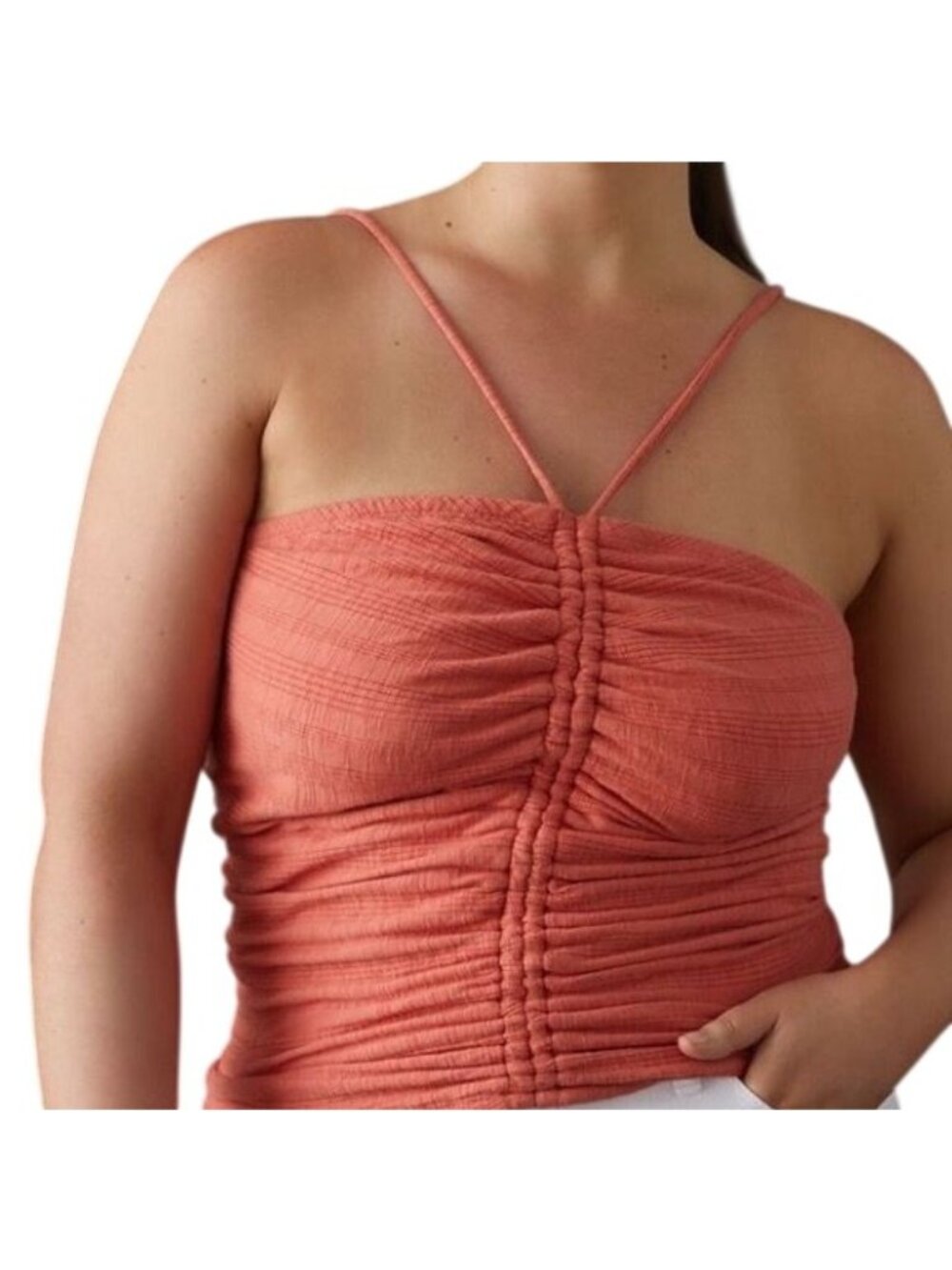 Pilcro Tank Crop Top Orange XS Earthy Boho Indie Festival Folk Preppy Artsy 80s